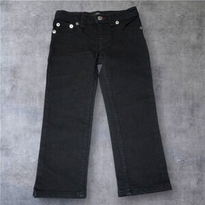 True Religion Geno Relaxed Slim Black Jeans – Size 4T – Red Stitching – Kids Des
